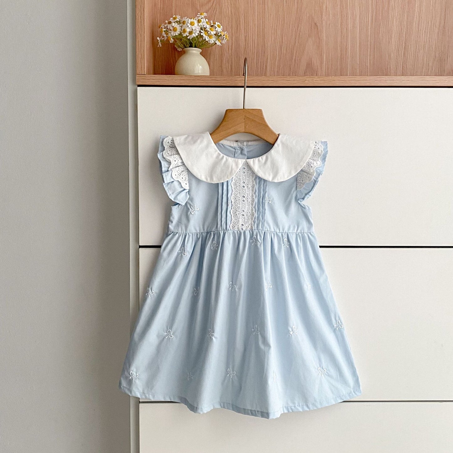 Bow Embroidery Ruffle Romper Dress ラッフル ロンパース ワンピース【mh0013161】