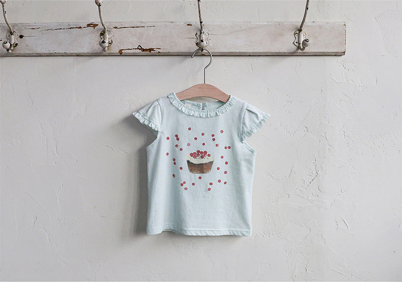 Flounce Sleeve Cupcake Tee フリルスリーブ カップケーキ Tシャツ【mh0012987】