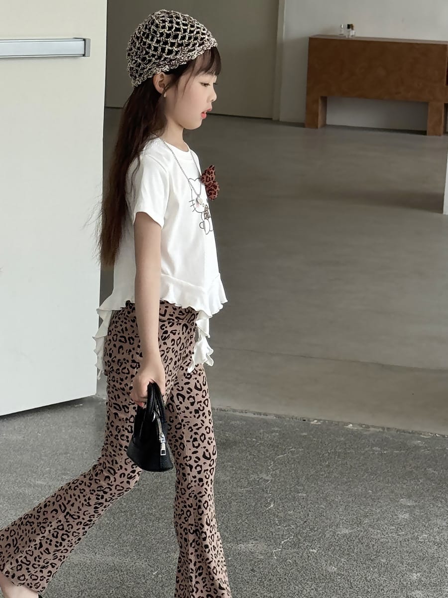 Leopard Flare Leggings フレア ロングパンツ【mh0013079】 mamahalo kids ロングパンツ・スウェットパンツ