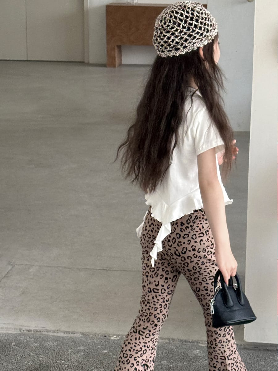 Leopard Flare Leggings フレア ロングパンツ【mh0013079】 mamahalo kids ロングパンツ・スウェットパンツ