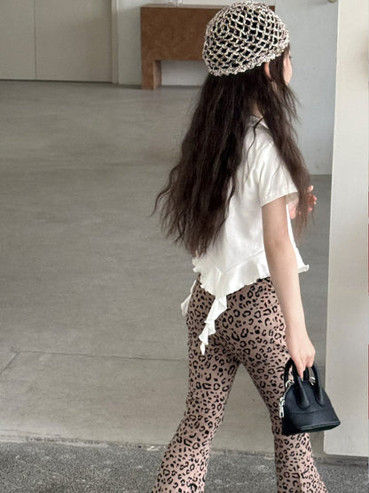 Leopard Flare Leggings フレア ロングパンツ【mh0013079】 mamahalo kids ロングパンツ・スウェットパンツ