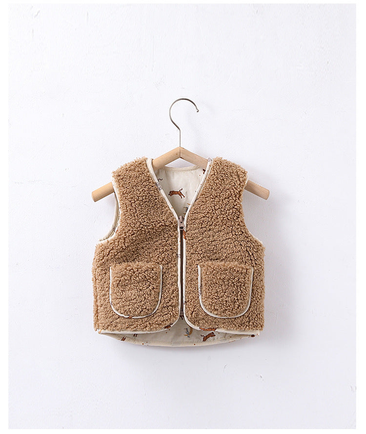 ボアベスト 中綿 厚手 リバーシブル カジュアル アウター【mh0011697】