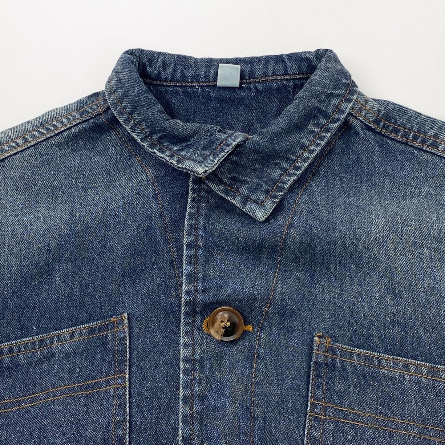 Vintage Wash Denim Drop Shoulder Jacket キッズ デニムジャケット【mh0012570】