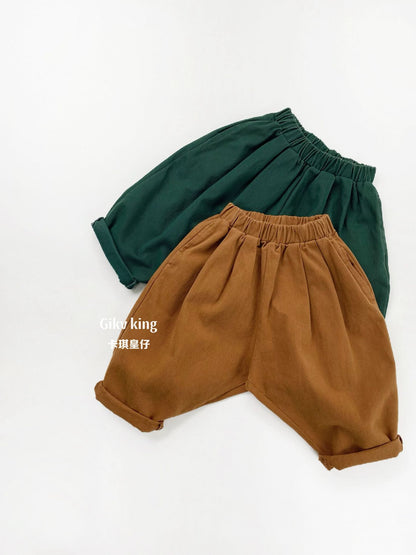 Woven Cotton Elastic Waist Balloon Pants 【mh0012568】