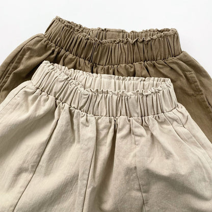 Woven Cotton Elastic Waist Tapered Pants Daily Tapered Pants [mh0012564]
