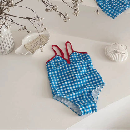 Gingham Girls Swimsuit チェック柄 ワンピース 水着【mh0012496】