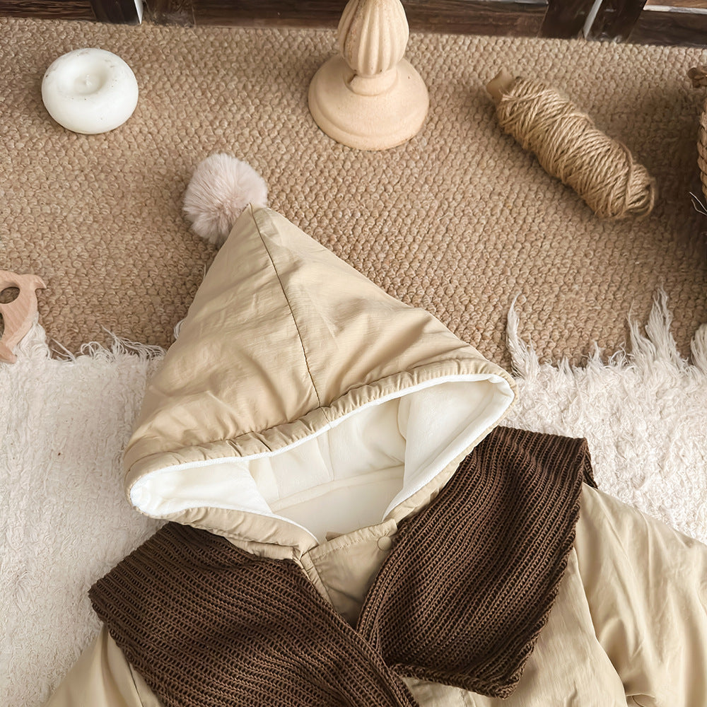 アウタージャンプスーツ 中綿 厚手 フード付 ボア カバーオール【mh0011692】