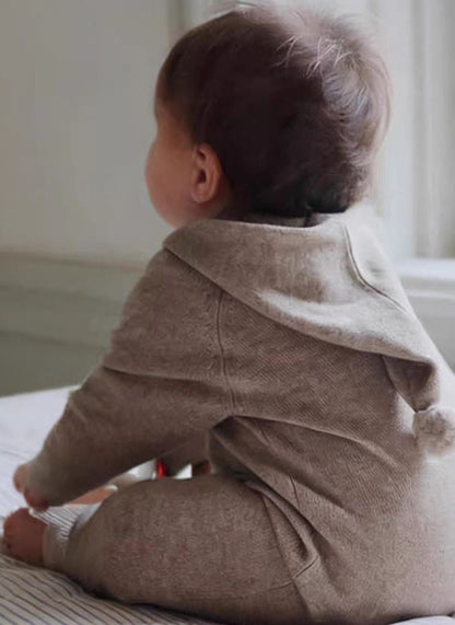 ニットロンパース 厚手 フード付 カジュアル カバーオール【mh0011712】