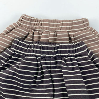 Horizontal Striped Cotton Jogger Pants 【mh0012577】