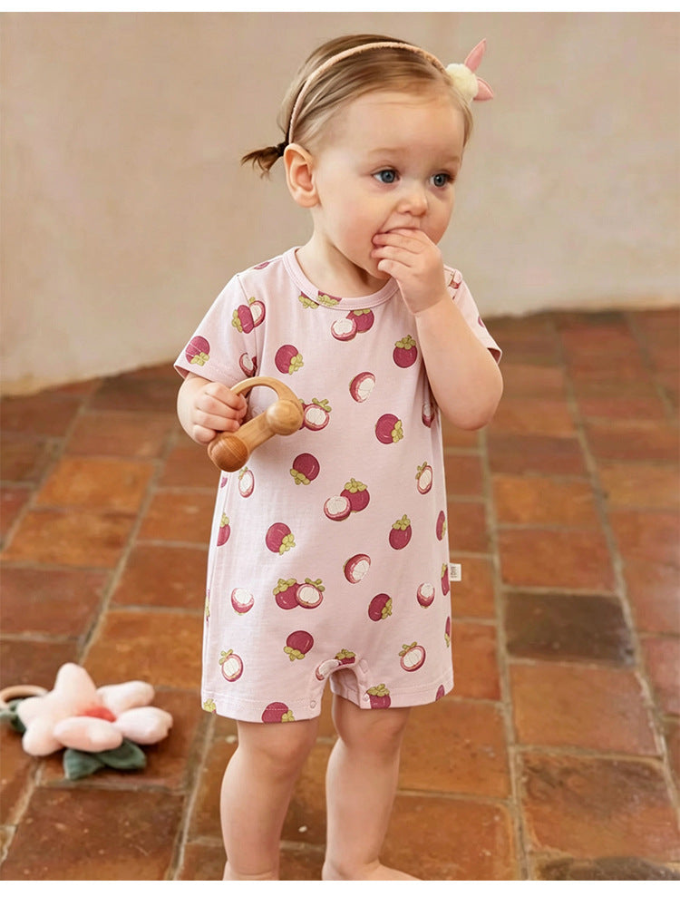 Fruit Pattern Cotton Romper フルーツ 半袖ロンパース【mh0013044】