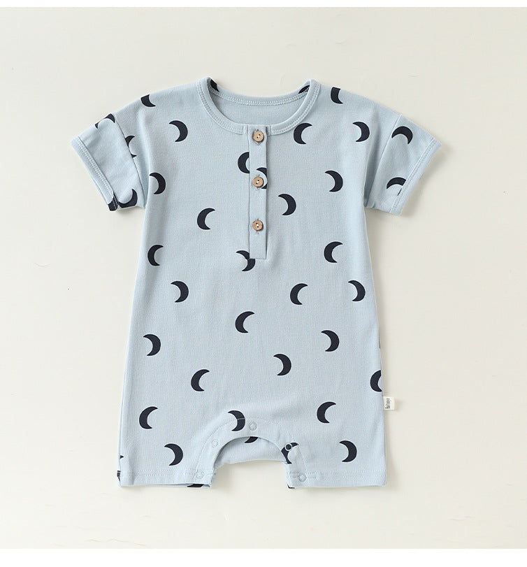 Crescent Moon Series ムーンプリント ロンパース Tシャツ【mh0013026】