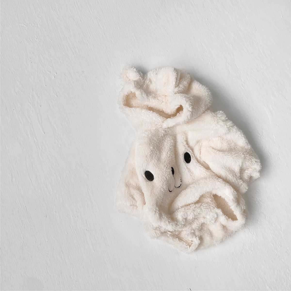 ベビー くま 刺繍 フード付き フリース ロンパース【mh0014208】