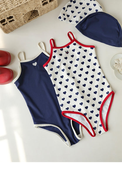 UPF50 Plus Heart Piping One-piece ハート パイピング 水着【mh0012604】