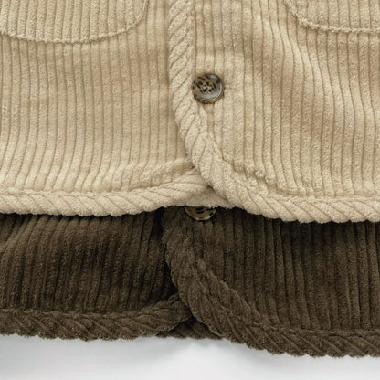 Retro Corduroy Layered Sleeveless Vest コーデュロイ ベスト【mh0012573】