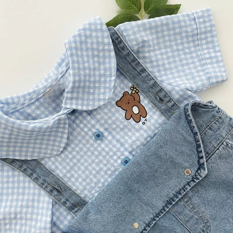 Gingham Plaid Short Sleeve Shirt