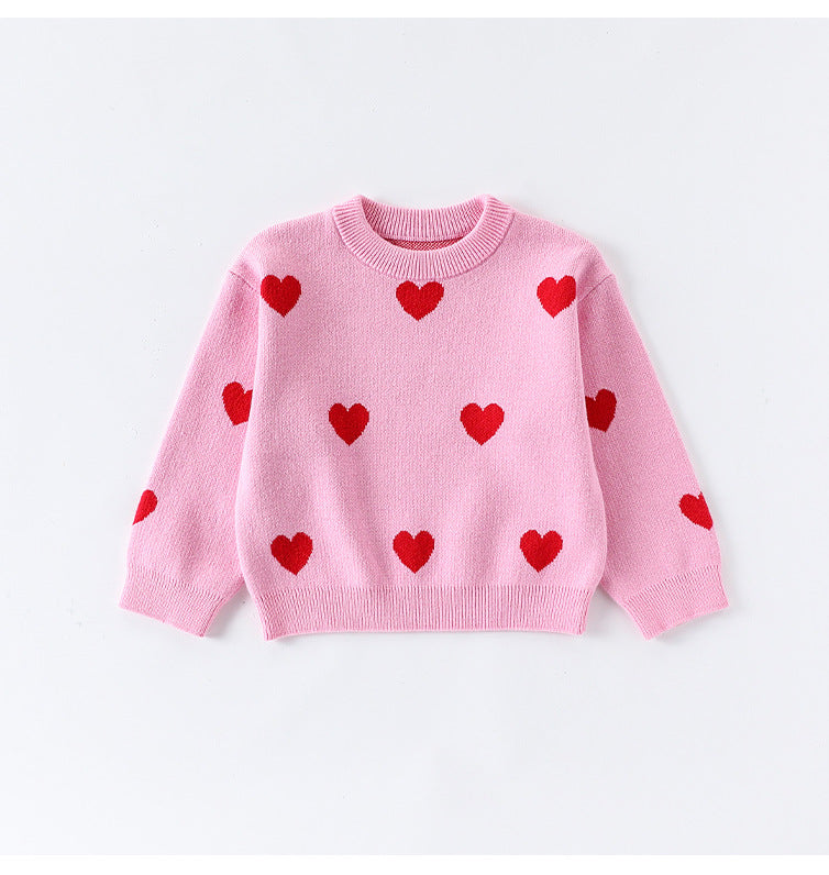 長袖セーター いちご/ハート ニットトップス プルオーバー【mh0011726】
