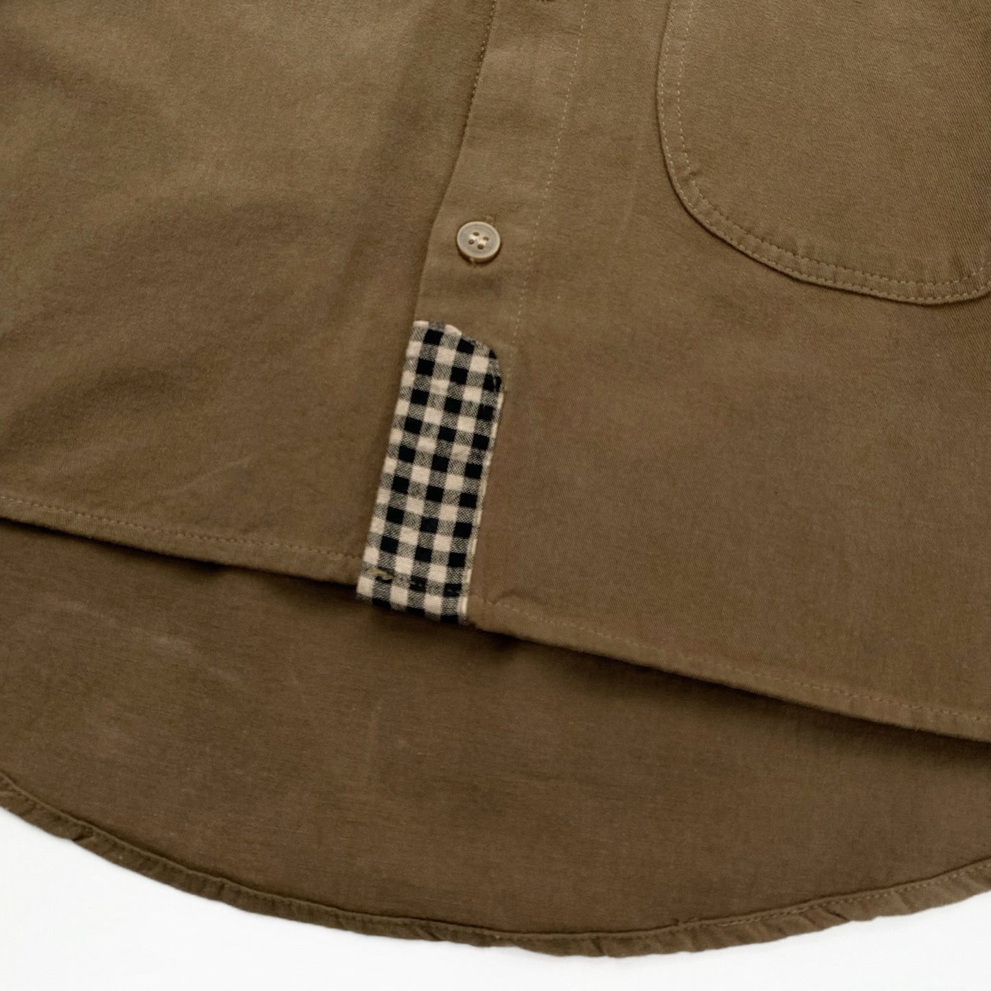Plaid Patchwork Lantern Sleeve Shirt チェック パッチワーク シャツ【mh0012562】