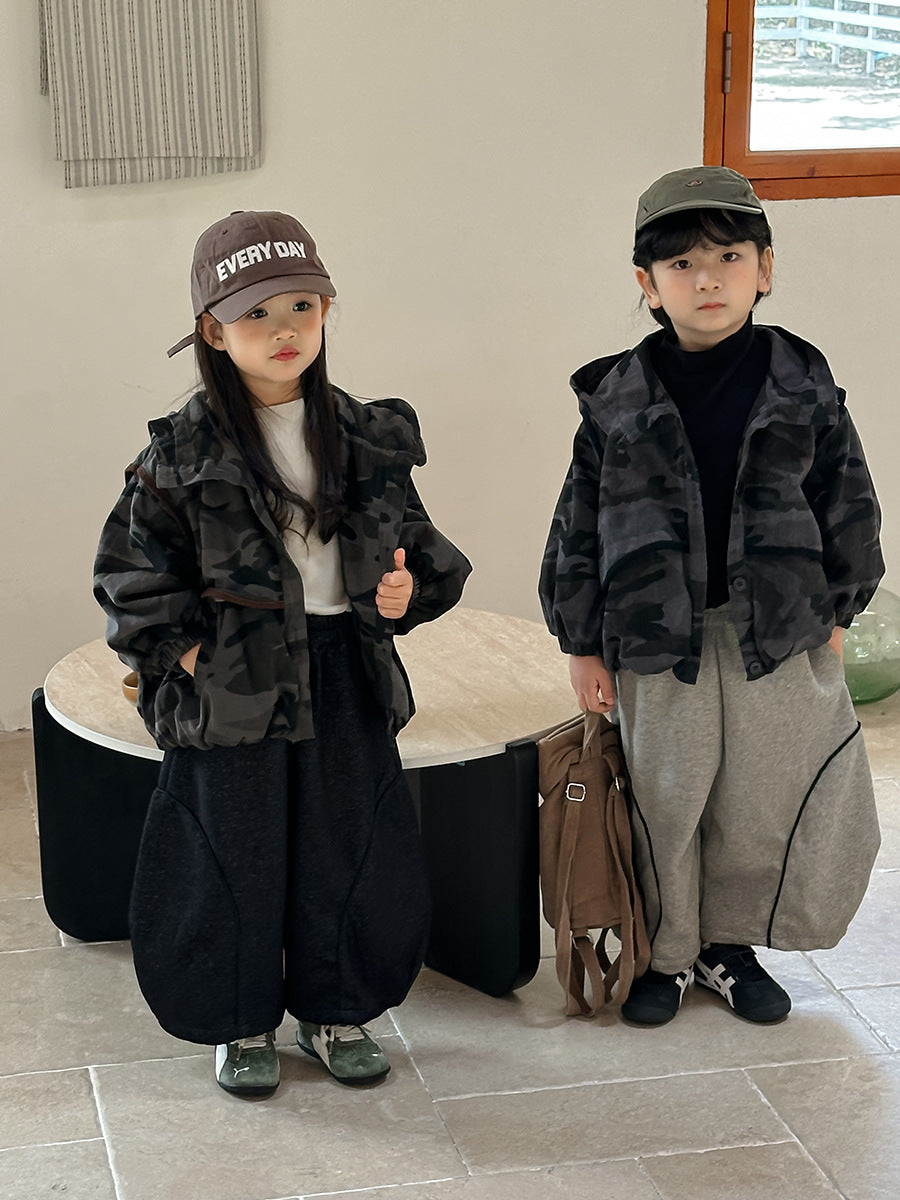 Kids' Camouflage Hooded Blouson Jacket【mh0014779】