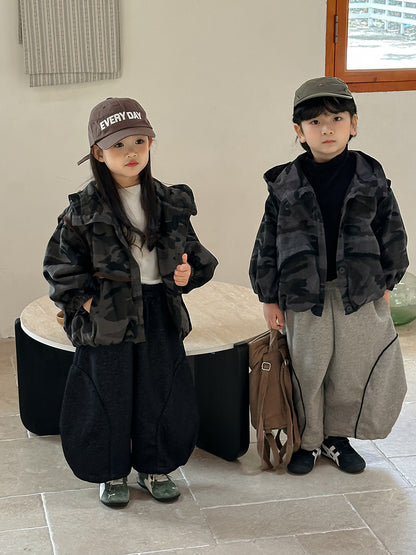 Kids' Camouflage Hooded Blouson Jacket【mh0014779】