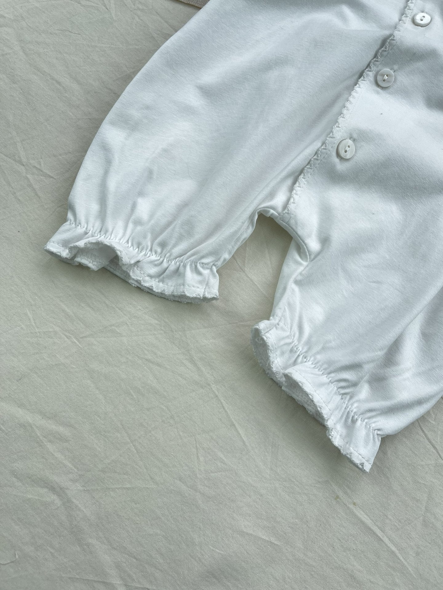 Puff Sleeve Cotton Romper パフスリーブ 半袖ロンパース【mh0012926】