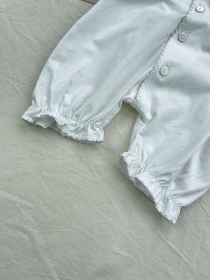 Puff Sleeve Cotton Romper パフスリーブ 半袖ロンパース【mh0012926】