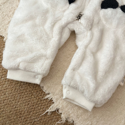 アウタージャンプスーツ パンダコスチューム ボア 中綿 厚手 フード付【mh0011693】