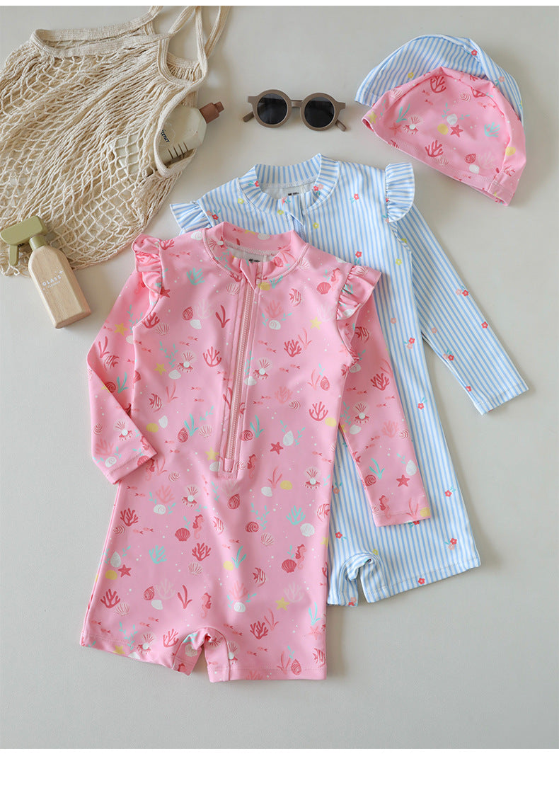 Long Sleeve Sunscreen Quick Dry Swimsuit 長袖 水着【mh0012579】