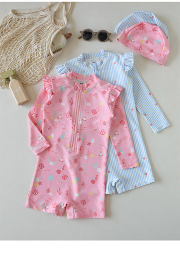 Long Sleeve Sunscreen Quick Dry Swimsuit 長袖 水着【mh0012579】