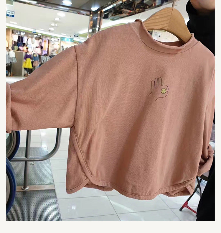 Camiseta de algodón de manga larga holgada con logo bordado - MH0012630