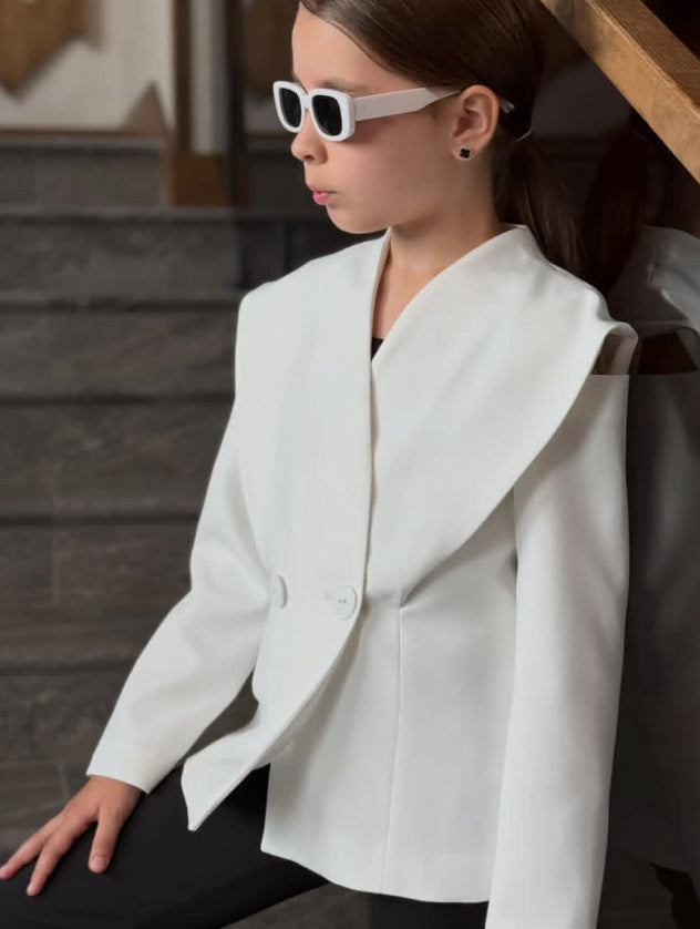 Kids' Asymmetric Color Tailored Jacket [mh0014726]