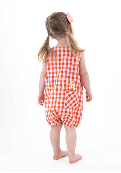 Gingham Sleeveless Jumpsuit Romper チェック ノースリーブロンパース【mh0013216】