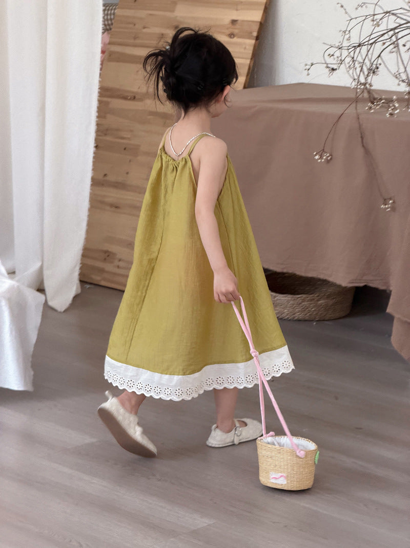 Lace Shoulder Strap Sundress [mh0012752]