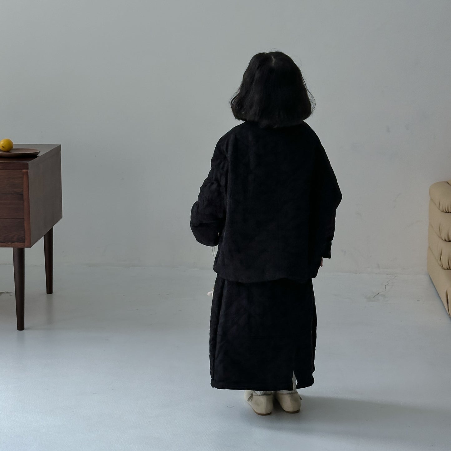 キルティングジャケット スカート セットアップ ノーカラー【mh0011654】