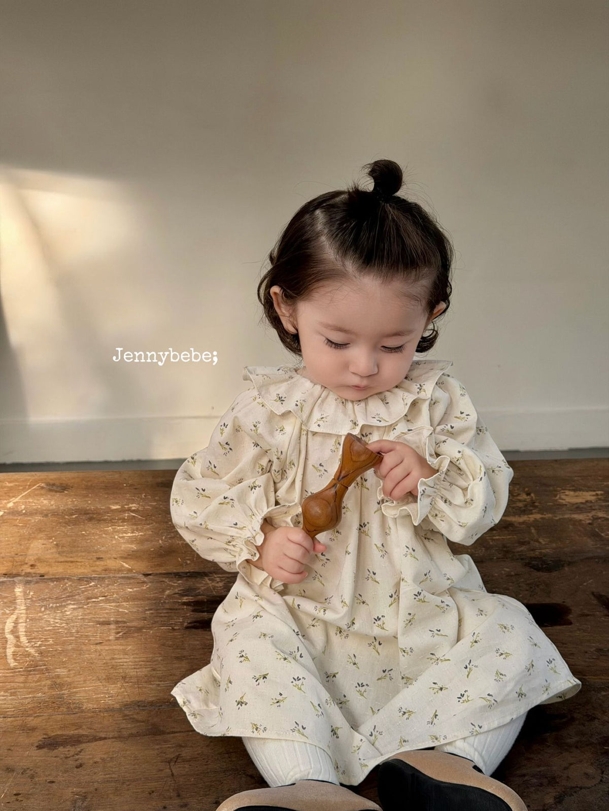 Kids' Floral Ruffle Collar Long-Sleeve Dress [mh0014320]
