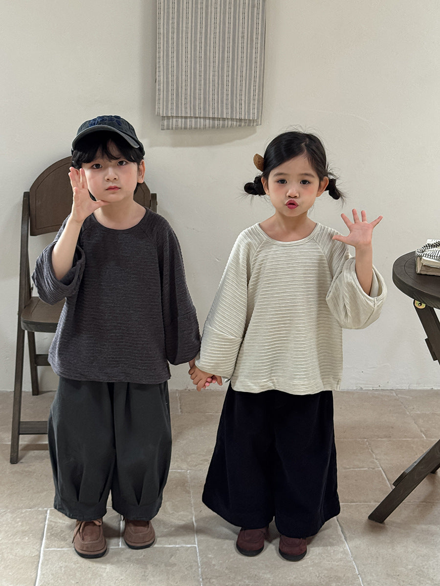 Kids' Striped Raglan Long-Sleeve T-Shirt   【mh0014785】
