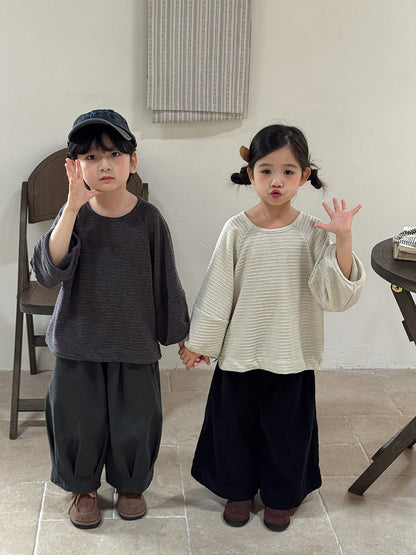 Kids' Striped Raglan Long-Sleeve T-Shirt   【mh0014785】