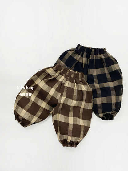 Retro Plaid Loose Leggings [mh0012574]