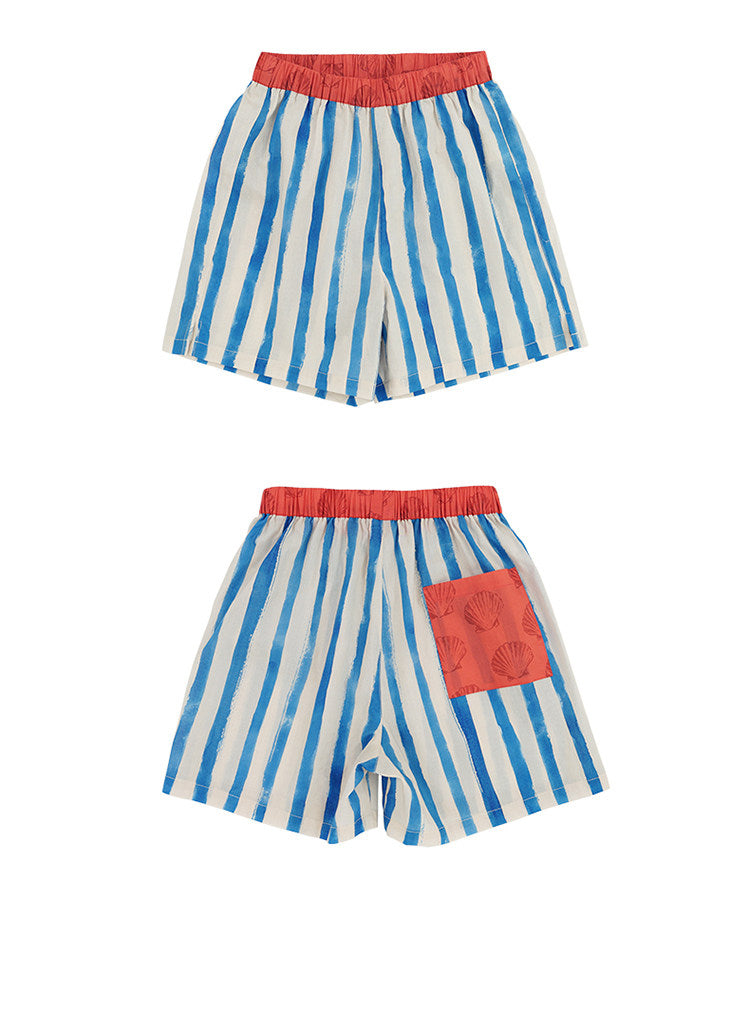 Combed Cotton Striped Shirt Shorts 半袖シャツ ハーフパンツ【mh0013209】