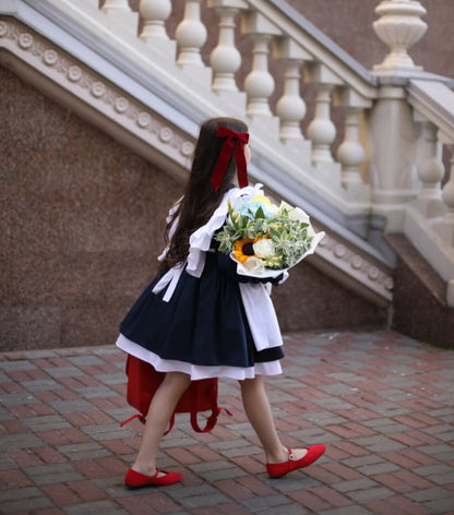 Vestido lolita de algodón para niña con chaleco de hada estilo JK, vestido de encaje para primavera/otoño de 2027 【mh0014743】