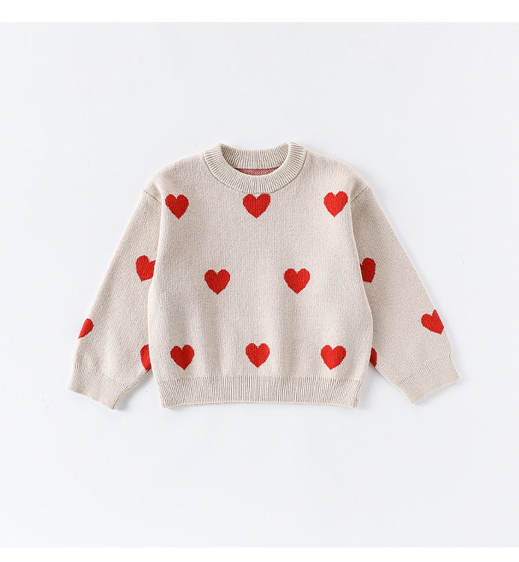 長袖セーター いちご/ハート ニットトップス プルオーバー【mh0011726】