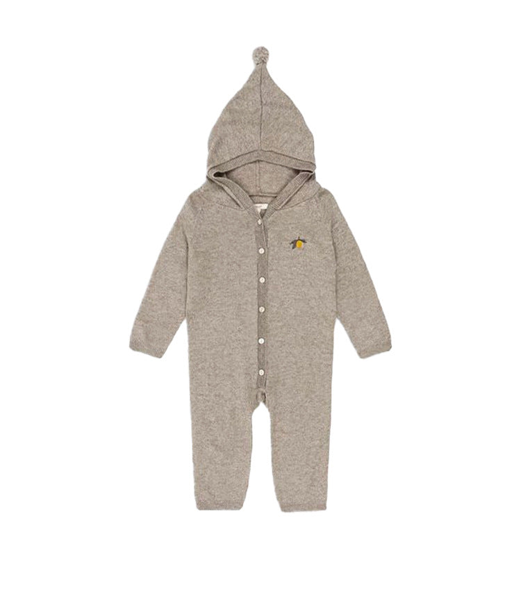 ニットロンパース 厚手 フード付 カジュアル カバーオール【mh0011712】