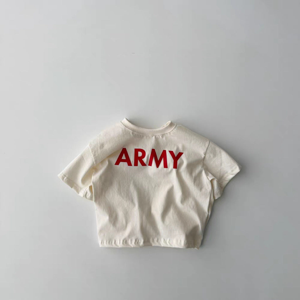 Short-Sleeve Casual Letter Print T-shirt ロゴプリント 半袖Tシャツ【mh0013270】