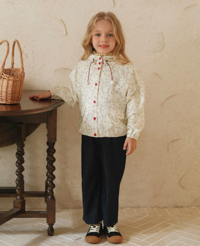 ウィンドブレーカー チェック柄 キッズ フード付き 調整可能【mh0011557】