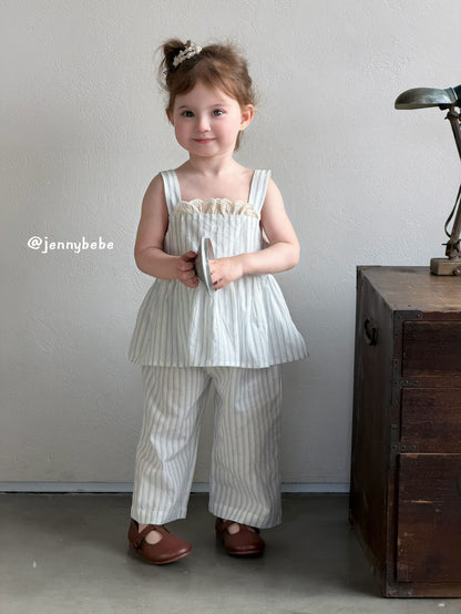Striped Cami Wide Pants Set ストライプ キャミ ワイドパンツ セット【mh0012529】