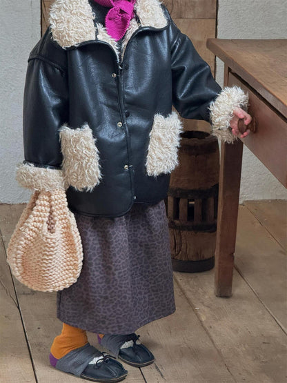 ミドル丈コート ボア切替 レザーライク リバーシブル アウター ジャケット【mh0011731】