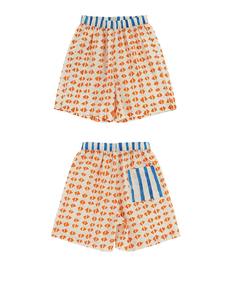 Combed Cotton Striped Shirt Shorts 半袖シャツ ハーフパンツ【mh0013209】