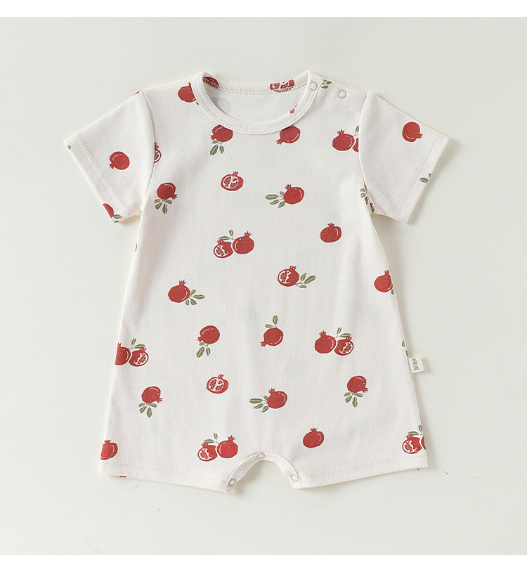 Fruit Pattern Cotton Romper フルーツ 半袖ロンパース【mh0013044】