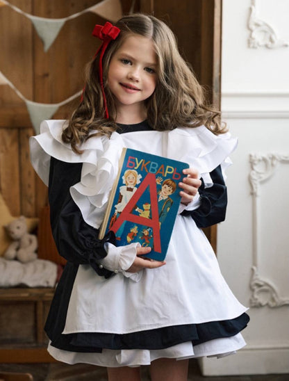 Vestido lolita de algodón para niña con chaleco de hada estilo JK, vestido de encaje para primavera/otoño de 2027 【mh0014743】