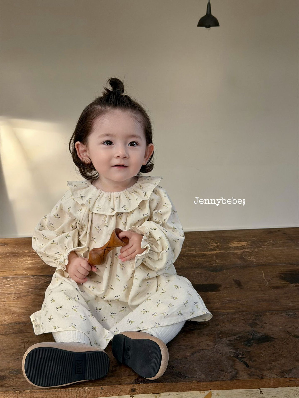 Kids' Floral Ruffle Collar Long-Sleeve Dress [mh0014320]