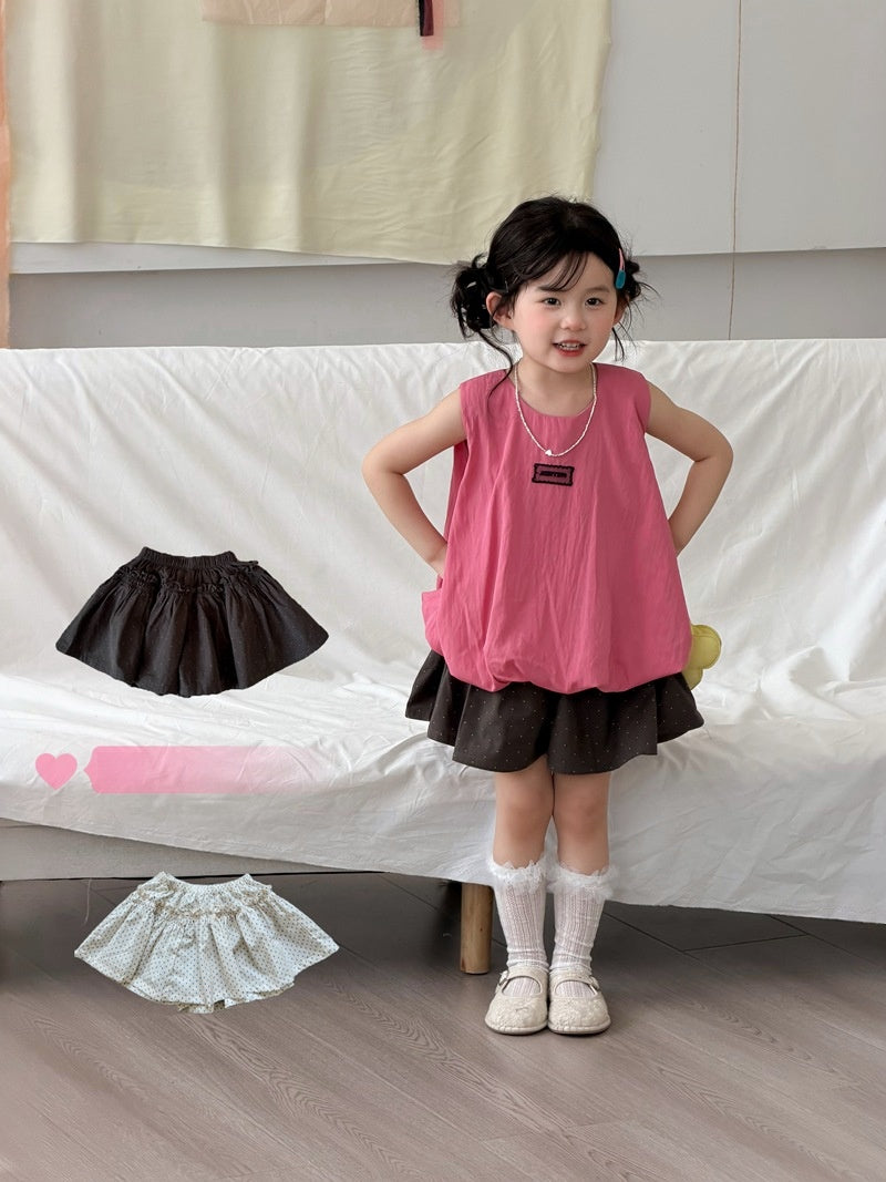 Polka Dot Cotton Ruffle Skort ドット柄 コットン キュロットパンツ【mh0012749】
